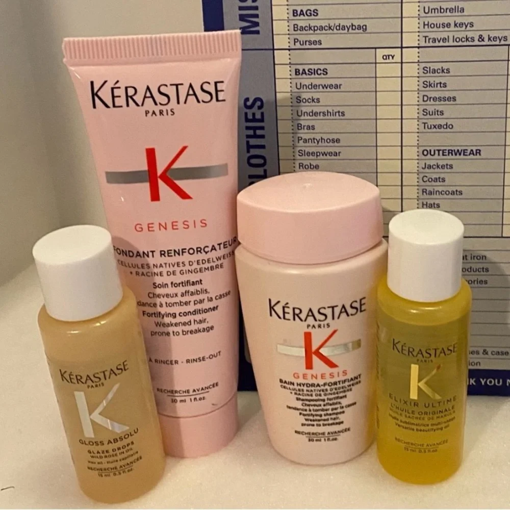 Travel/New York/Skin Care/Hair Samples/PowerPad/Everything in photo.